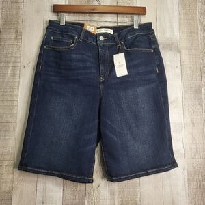 Denver Hayes Bermuda Jean Shorts. Dark Blue. Size 14